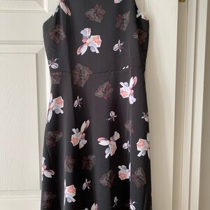 Banana Republic Black Floral Midi Dress